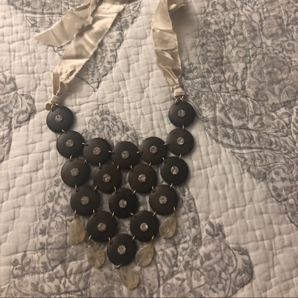 Stella & Dot Bohemian wooden necklace.